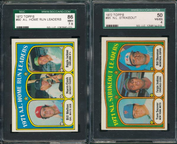 1971 Topps (6) Card Lot of Leaders SGC & BVG *Hi #*