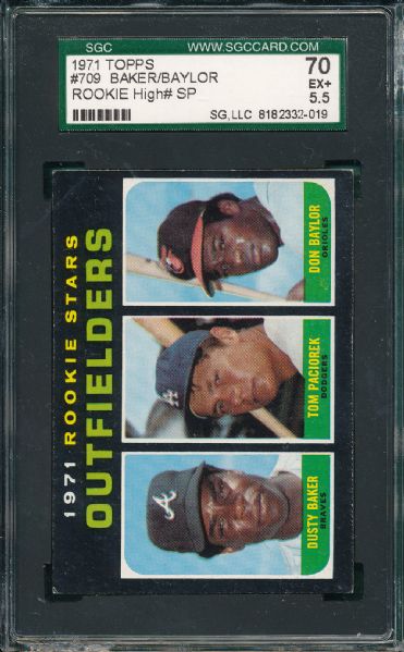 1971 Topps #709 Baylor, SP & #193 Grich (2) Card Lot SGC *Rookie*