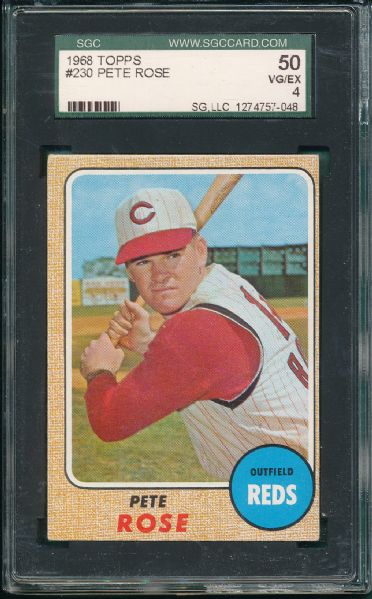 1968-70 Topps (4) Card Pete Rose Lot, SGC BVG