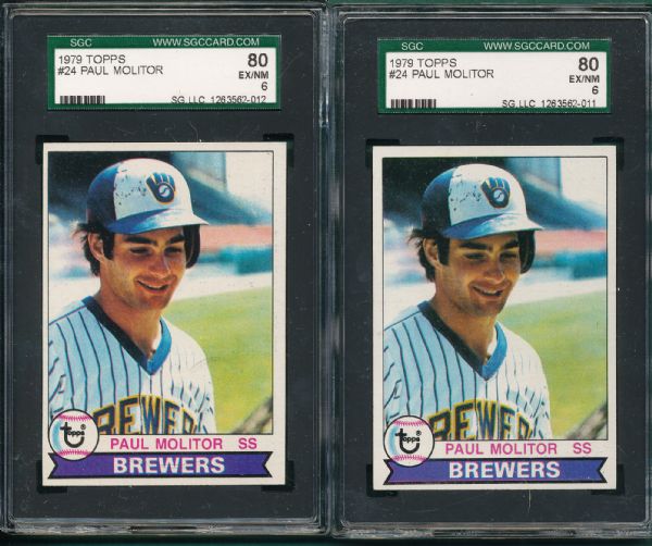 1978-79 Topps Paul Molitor (3) Card Lot W/ Rookie SGC 