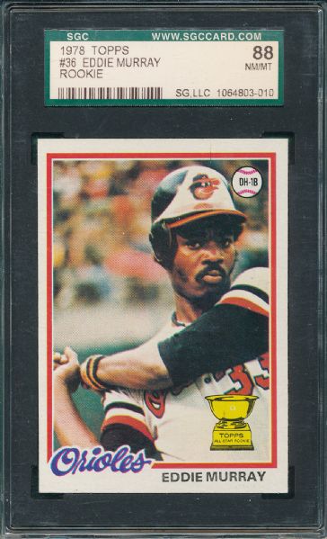 1978 Topps #36 Eddie Murray SGC 88 *Rookie*