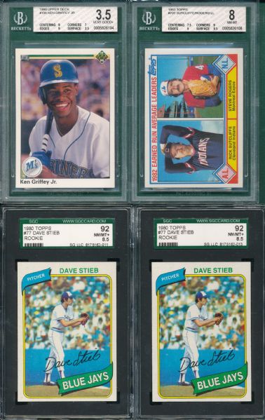 1973-90 Topps Lot of (11) Graded Cards W/ Griffey Jr.