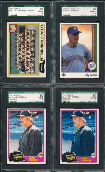 1973-90 Topps Lot of (11) Graded Cards W/ Griffey Jr.