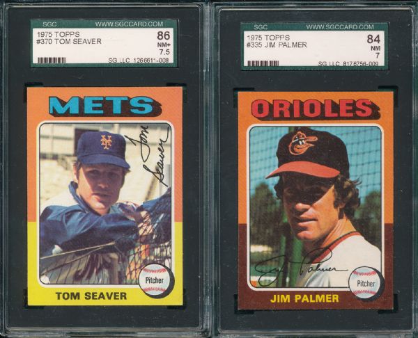 1975 Topps (10) Card Lot W/ Seaver *Graded*