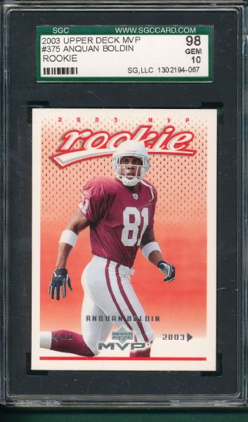 2003 Upper Deck MVP #375 Anquan Boldin SGC 98 *Rookie*