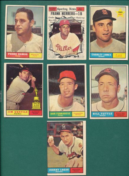 1961 Topps (14) Card Lot of High Numbers W/Gentile