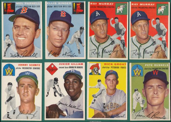 1954 Topps (17) card Lot W/ Gilliam *Crease Free*