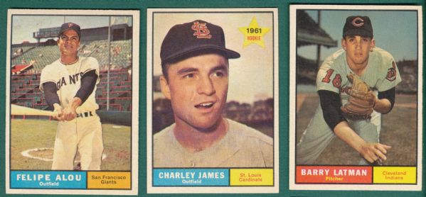 1961 Topps (10) Card Lot of High Numbers W/ Ramos