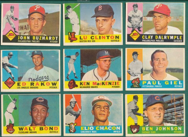 1960 Topps (34) Card Lot W/Colavito & High Numbers