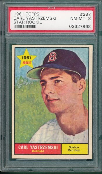 1961 Topps #287 Carl Yastrzemski PSA 8