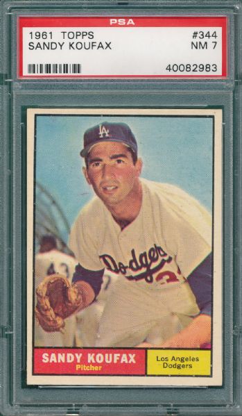 1961 Topps #344 Sandy Koufax PSA 7