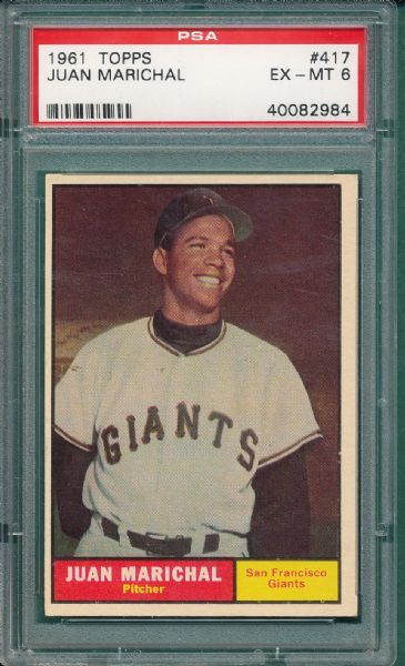 1961 Topps #417 Juan Marichal PSA 6 *Rookie*