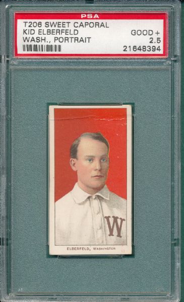 1909-1911 T206 Elberfeld, Wash., Port, Sweet Caporal Cigarettes PSA 2.5