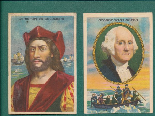 1920s F130 Gridleys Butter Heroes of History, Album & (8) Cards W/ George Washington