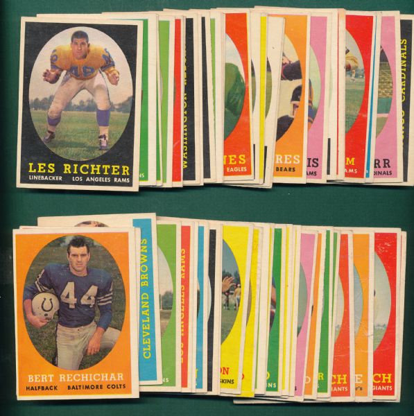 1956-59 Topps FB Lot of (95) W/Pellegrini