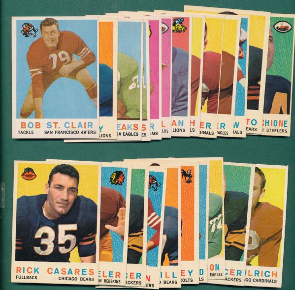 1956-59 Topps FB Lot of (95) W/Pellegrini