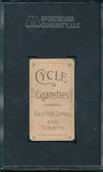 1909-1911 T206 Cy Young, Glove Showing, Cycle 460 Cigarettes SGC 30