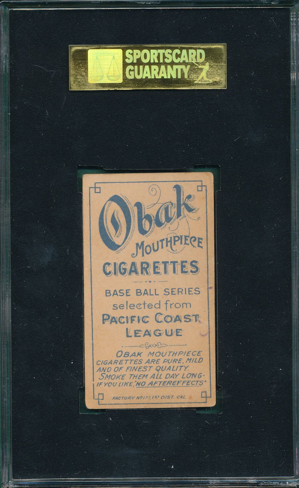 Lot Detail - 1909 T212-1 Berry Obak Cigarettes SGC 30