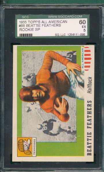 1955 Topps All American FB #98 Beattie Feathers SGC 60 *Rookie, SP*