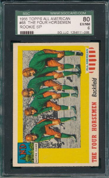 1955 Topps All American FB #68 The Four Horsemen SGC 80 *Rookie, SP*