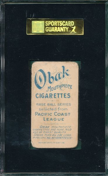 1909 T212-1 Raymer Obak Cigarettes SGC 20