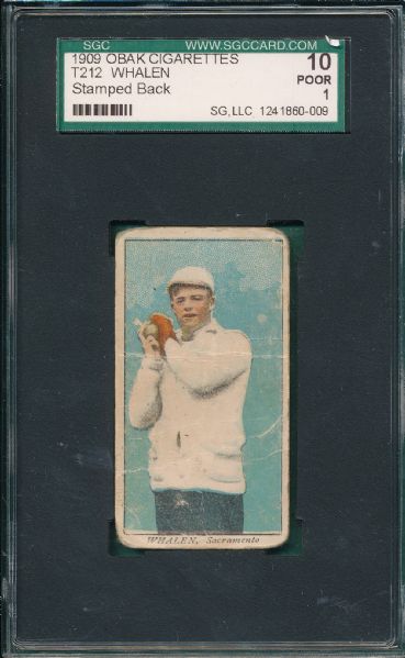 1909 T212-1 Whalen Obak Cigarettes SGC 10