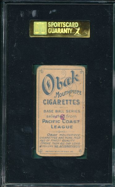 1909 T212-1 Whalen Obak Cigarettes SGC 10