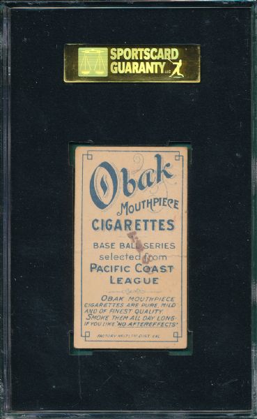 1909 T212-1 McArdle Obak Cigarettes SGC 30