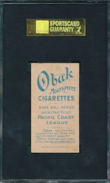 1909 T212-1 Tennant Obak Cigarettes SGC 50 
