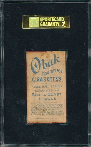 1909 T212-1 Williams, F. Obak Cigarettes SGC Authentic