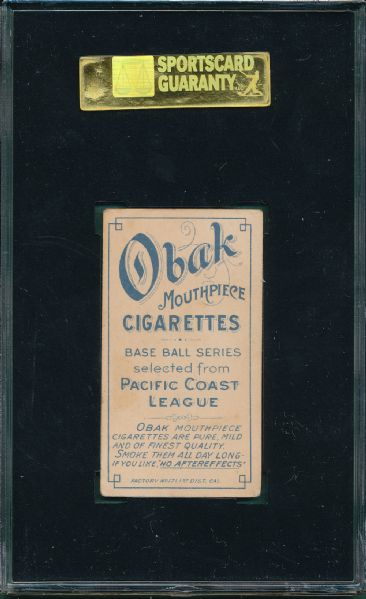1909 T212-1 Lewis, C. Obak Cigarettes SGC 40