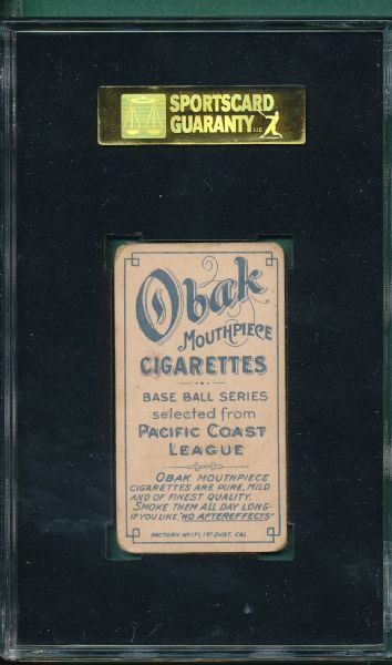 1909 T212-1 Lewis, D. Obak Cigarettes SGC 30