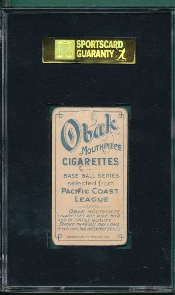 1909 T212-1 McKune Obak Cigarettes SGC 30