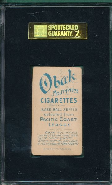 1909 T212-1 Olson Obak Cigarettes SGC Authentic 