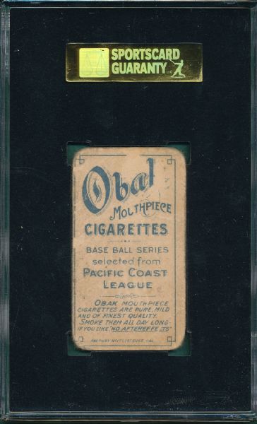 1909 T212-1 McCredie Obak Cigarettes SGC 10