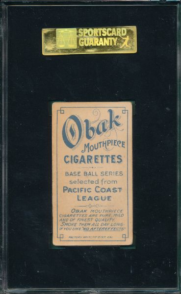 1909 T212-1 Ort Obak Cigarettes SGC 40