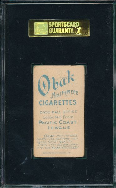 1909 T212-1 Nagle Obak Cigarettes SGC Authentic