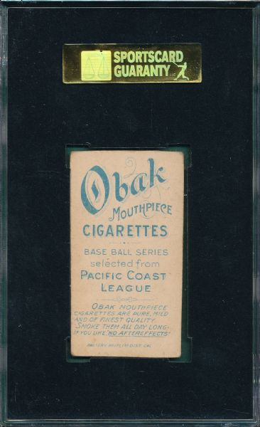 1909 T212-1 Smith Obak Cigarettes SGC Authentic