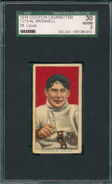 1914 T213-2 Bridwell Coupon Cigarettes SGC 30 *Federal League*