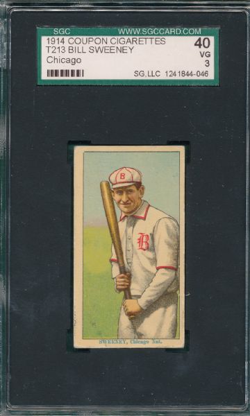 1914 T213-2 Sweeney, Bill, Coupon Cigarettes SGC 40