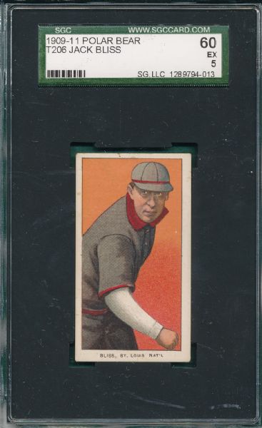 1909-1911 T206 Bliss Polar Bear Tobacco SGC 60 *Only One Higher*