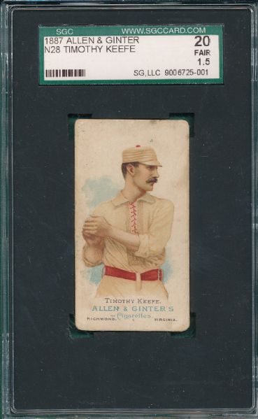 1887 N28 Tim Keefe, Allen & Ginter Cigarettes SGC 20