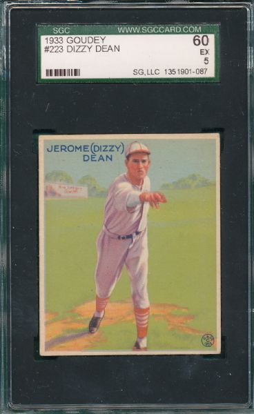 1933 Goudey #223 Dizzy Dean SGC 60