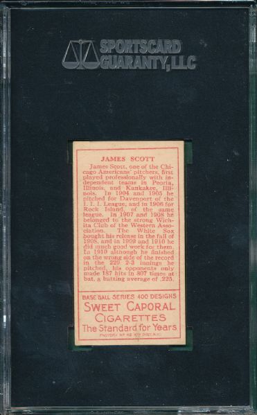 1911 T205 Scott Sweet Caporal Cigarettes SGC 84