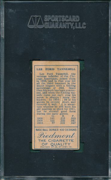 1911 T205 Tannehill Piedmont Cigarettes SGC 30