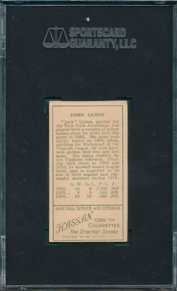 1911 T205 Quinn Hassan Cigarettes SGC 60