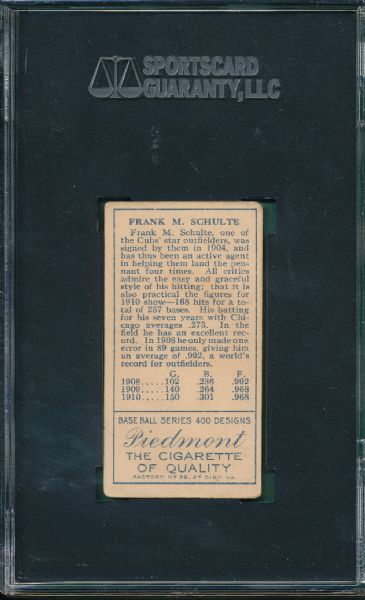 1911 T205 Schulte Piedmont Cigarettes SGC 55