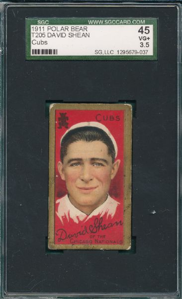 1911 T205 Shean, Cubs, Polar Bear Tobacco SGC 45