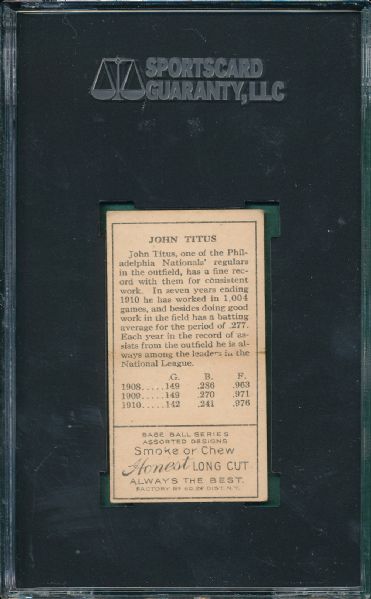 1911 T205 Titus Honest Long Cut SGC 60