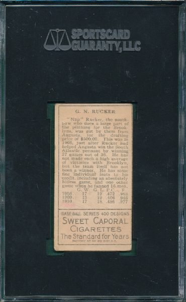 1911 T205 Rucker Sweet Caporal Cigarettes SGC 40